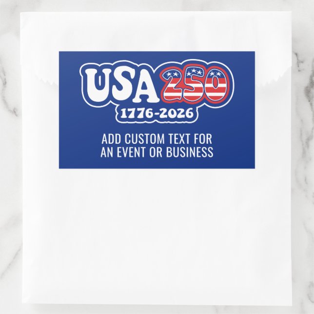 USA 250 - America's 250th Birthday Red White Blue Rechteckiger Aufkleber (Tasche)