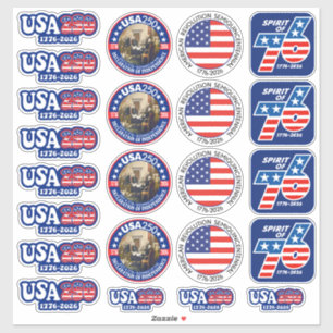 USA 250 - Amerikas 250. Buntgemischt Aufkleber