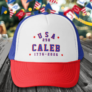 USA 250 Amerikas Jubiläum Namen hinzufügen 4. Juli Truckerkappe