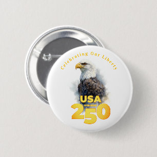 USA 250: Aquarell Weißkopfseeadler & Gold Button