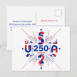 USA 250 FEIERTAGSPOSTKARTE