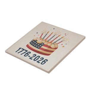 USA 250. Flaggenkuchen-Andenken 1776–2026 Fliese