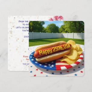 USA 250. Geburtstagsfeier Hot Dog Einladung