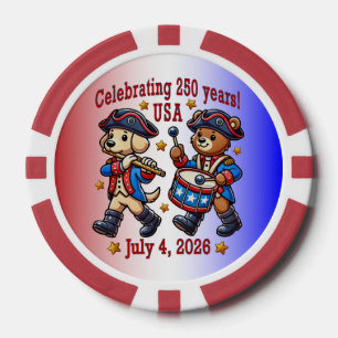 USA 250-Jahr-Jubiläums-Souvenir - Patriotisch Pokerchips