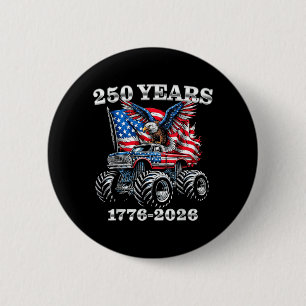 USA 250 Jahre 1776-2026 Eagle Monster Truck Jungen Button