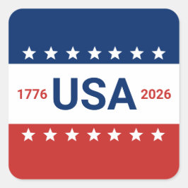 USA 250 Jahre 1776 2026 Red White Blue Quadratischer Aufkleber