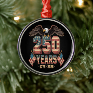 USA 250 Jahre 250. Jubiläumsflagge US Ornament Aus Metall