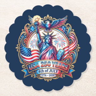 USA 250 Jahre 4. Juli 1776-2026 Untersetzer
