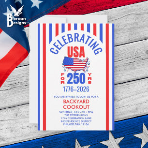 USA 250 Jahre BBQ-Grillfest am 4. Juli Einladung
