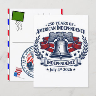 USA 250 Jahre Feier: Amerika 1776–2026 Feiertagspostkarte