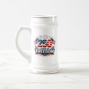 USA 250 Jahre Freiheit American Flag Design Bierglas