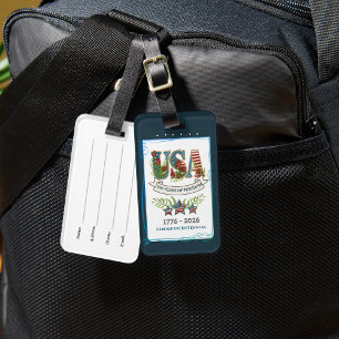 USA 250 Jahre Freiheit Elegante Botanik Gepäckanhänger