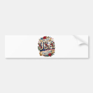 USA 250 Jahre Freiheit Floral Americana Autoaufkleber