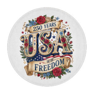 USA 250 Jahre Freiheit Floral Americana Schneidebrett