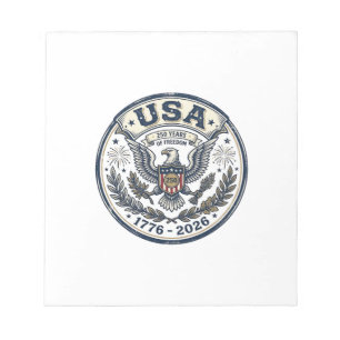 USA 250 Jahre Freiheit Vintage Adler Abzeichen Shi Notizblock