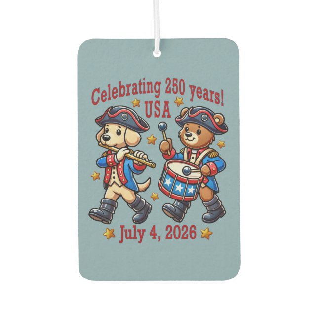 USA 250 Jahre Jubiläum Souvenir - Patriotic Autolufterfrischer (Vorderseite)