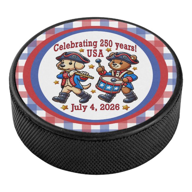 USA 250 Jahre Jubiläum Souvenir - Patriotic Eishockey Puck (3/4)