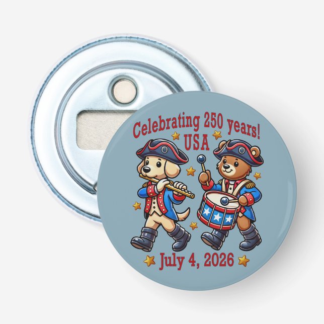 USA 250 Jahre Jubiläum Souvenir - Patriotic Flaschenöffner (Vorderseite)