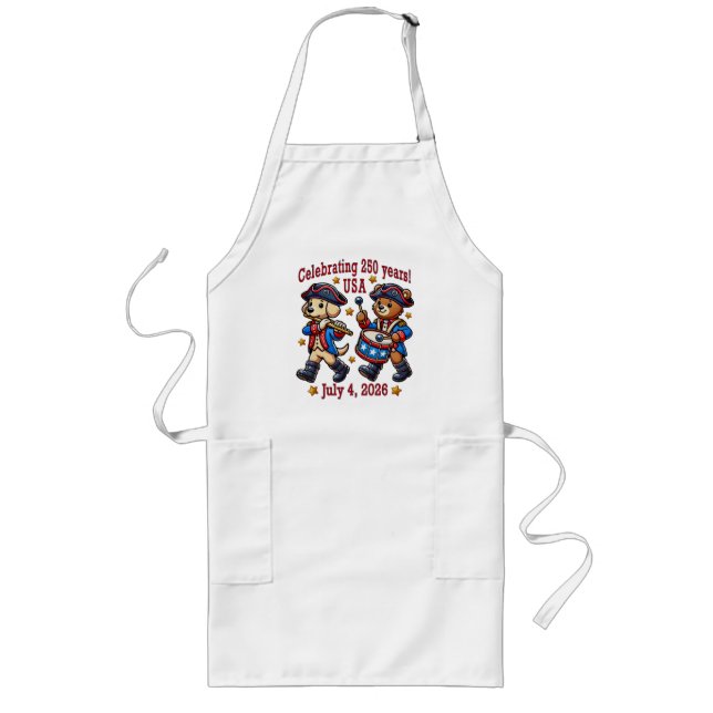 USA 250 Jahre Jubiläum Souvenir - Patriotic Lange Schürze (Vorne)
