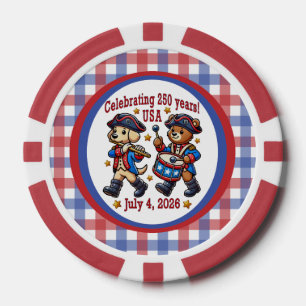 USA 250 Jahre Jubiläum Souvenir - Patriotic Pokerchips