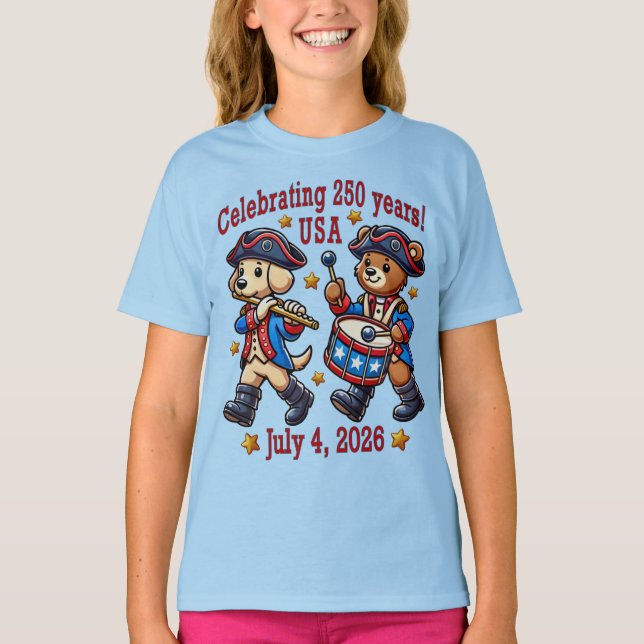 USA 250 Jahre Jubiläum Souvenir - Patriotic T-Shirt (Vorderseite)