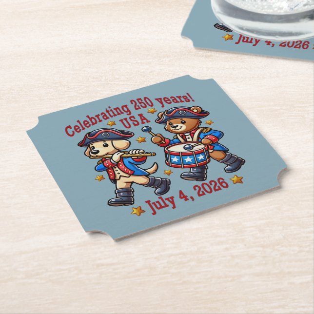 USA 250 Jahre Jubiläum Souvenir - Patriotic Untersetzer (angewinkelt)
