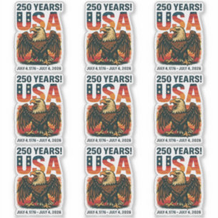USA 250 Jahre - Patriotic Bald Eagle 4. Juli 2026 Aufkleber