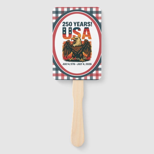 USA 250 Jahre - Patriotic Bald Eagle 4. Juli 2026 Fächer (Vorderseite)