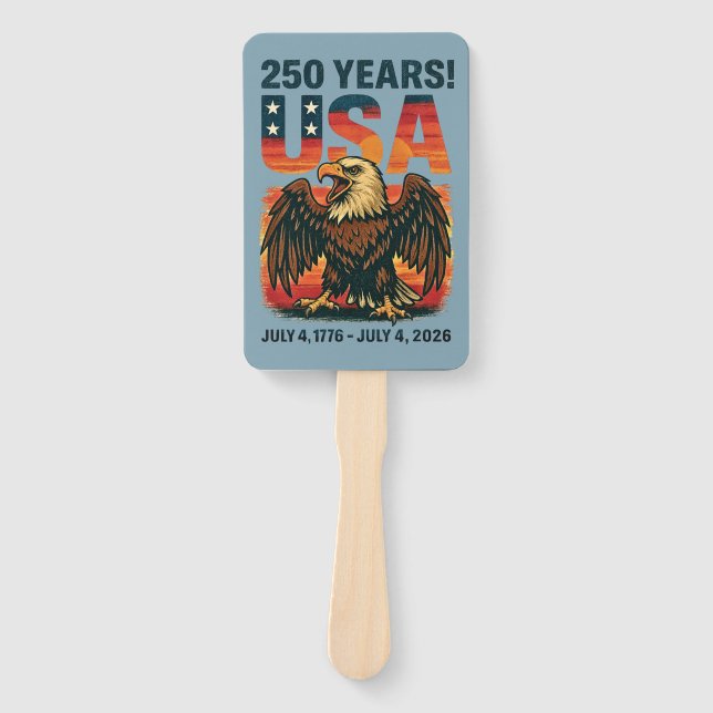 USA 250 Jahre - Patriotic Bald Eagle 4. Juli 2026 Fächer (Vorderseite)