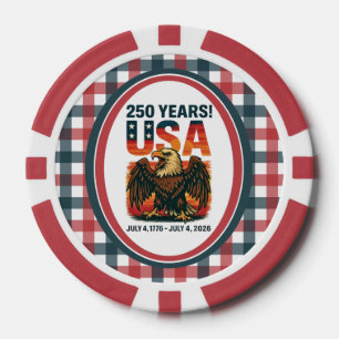 USA 250 Jahre - Patriotic Bald Eagle 4. Juli 2026 Pokerchips
