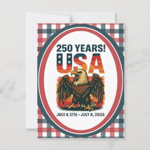 USA 250 Jahre - Patriotic Bald Eagle 4. Juli 2026 Postkarte