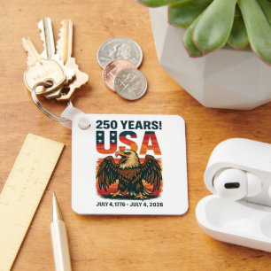 USA 250 Jahre - Patriotic Bald Eagle 4. Juli 2026 Schlüsselanhänger