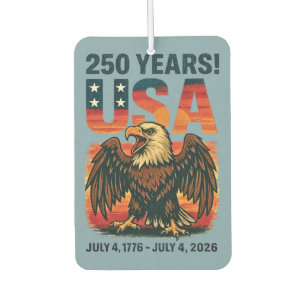 USA 250 Jahre – Patriotischer Weißkopfseeadler 4.  Autolufterfrischer
