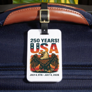 USA 250 Jahre – Patriotischer Weißkopfseeadler 4.  Gepäckanhänger