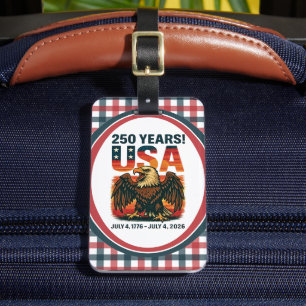 USA 250 Jahre – Patriotischer Weißkopfseeadler 4.  Gepäckanhänger