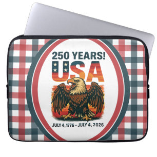 USA 250 Jahre – Patriotischer Weißkopfseeadler 4. Laptopschutzhülle