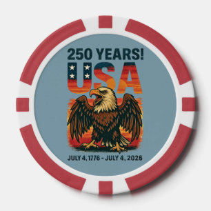 USA 250 Jahre – Patriotischer Weißkopfseeadler 4.  Pokerchips