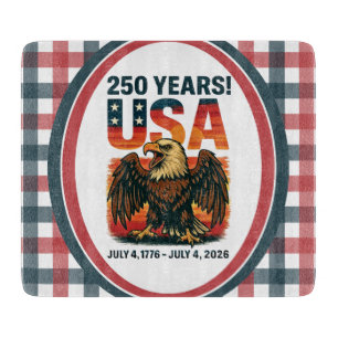 USA 250 Jahre – Patriotischer Weißkopfseeadler 4. Schneidebrett