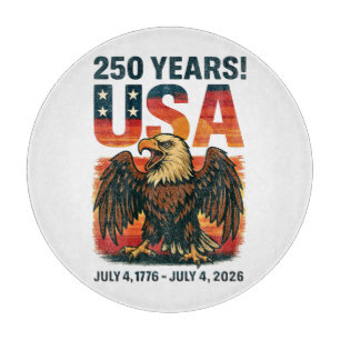 USA 250 Jahre – Patriotischer Weißkopfseeadler 4. Schneidebrett
