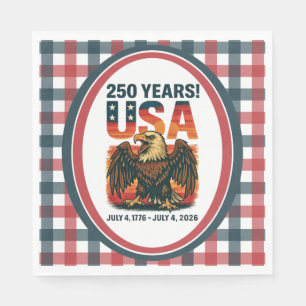 USA 250 Jahre – Patriotischer Weißkopfseeadler 4.  Serviette