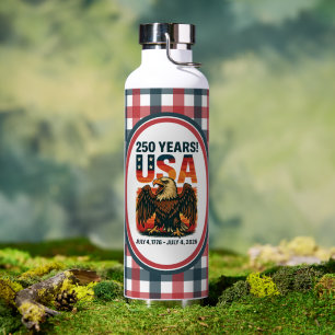USA 250 Jahre – Patriotischer Weißkopfseeadler 4.  Trinkflasche