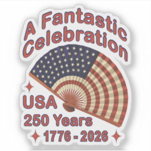 USA 250 Jahre Patriotisches Fan-Design – 1776-2026 Aufkleber