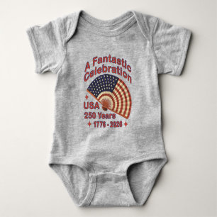 USA 250 Jahre patriotisches Fandesign – 1776-2026 Baby Strampler