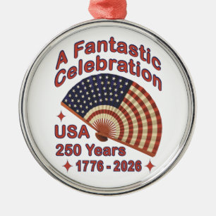 USA 250 Jahre patriotisches Fandesign – 1776-2026 Ornament Aus Metall