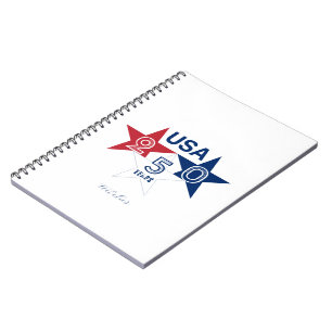 USA 250 Jahre - Rot blaue und weiße Sterne Design Notizblock