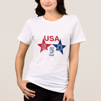 USA 250 Jahre - Rote blaue und weiße Sterne Damen Tri-Blend Shirt