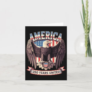 USA 250 Jahre United Bald Eagle Patriotic Flag Gra Karte
