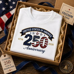 USA 250-Jahres-Jubiläum Funkelnder Stil Patriotisc T-Shirt