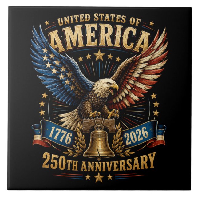 USA 250. Jahrestag Adler Fliese (Vorderseite)
