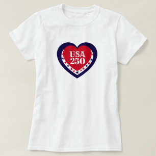 USA 250. Jahrestag Patriotisches Rot Weiß Blau T-Shirt